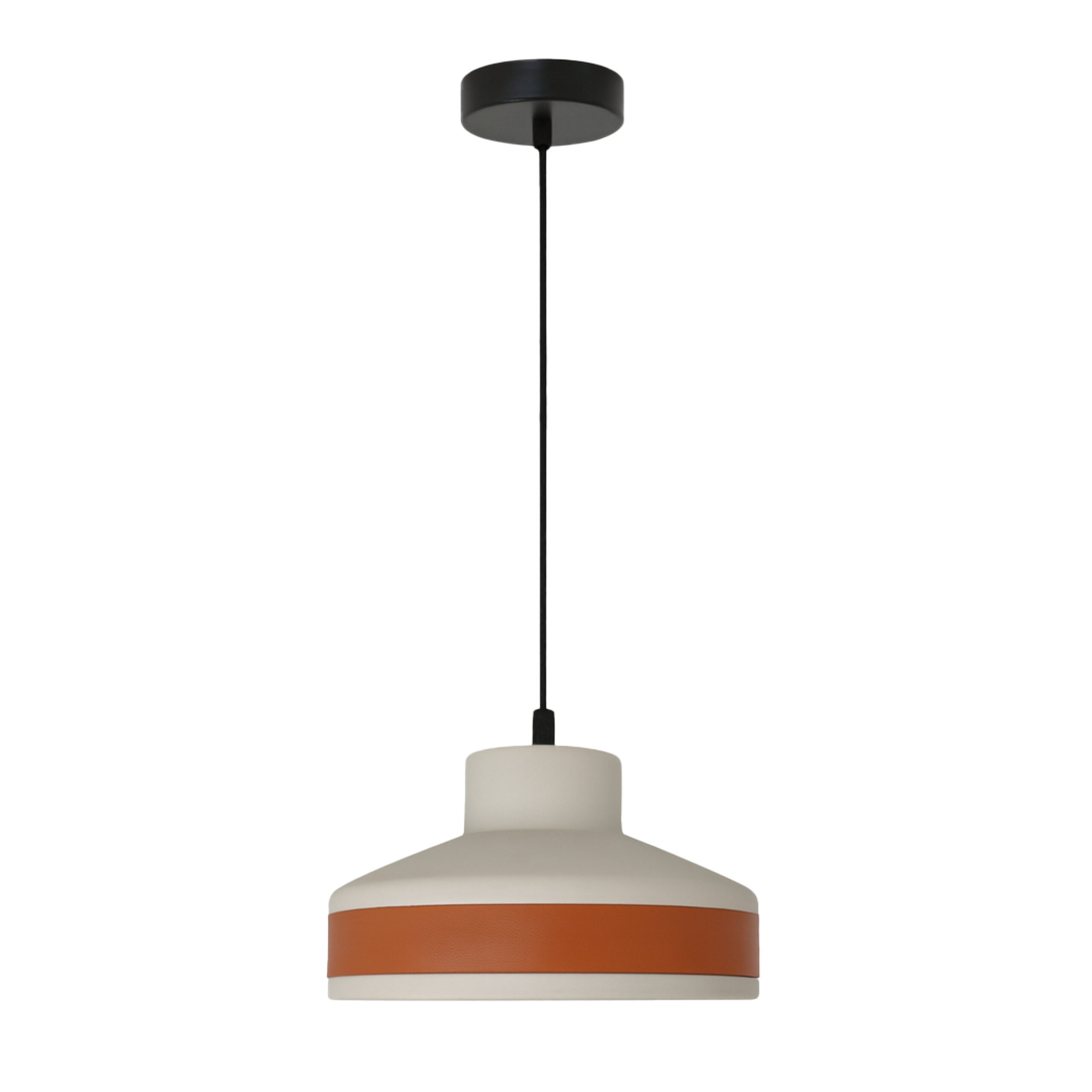 Alfriday Modern Pendant Light with E27 Holder, Beige and Terracotta, Adjustable 2M Wire, Matte Metal Finish, Indoor Lighting