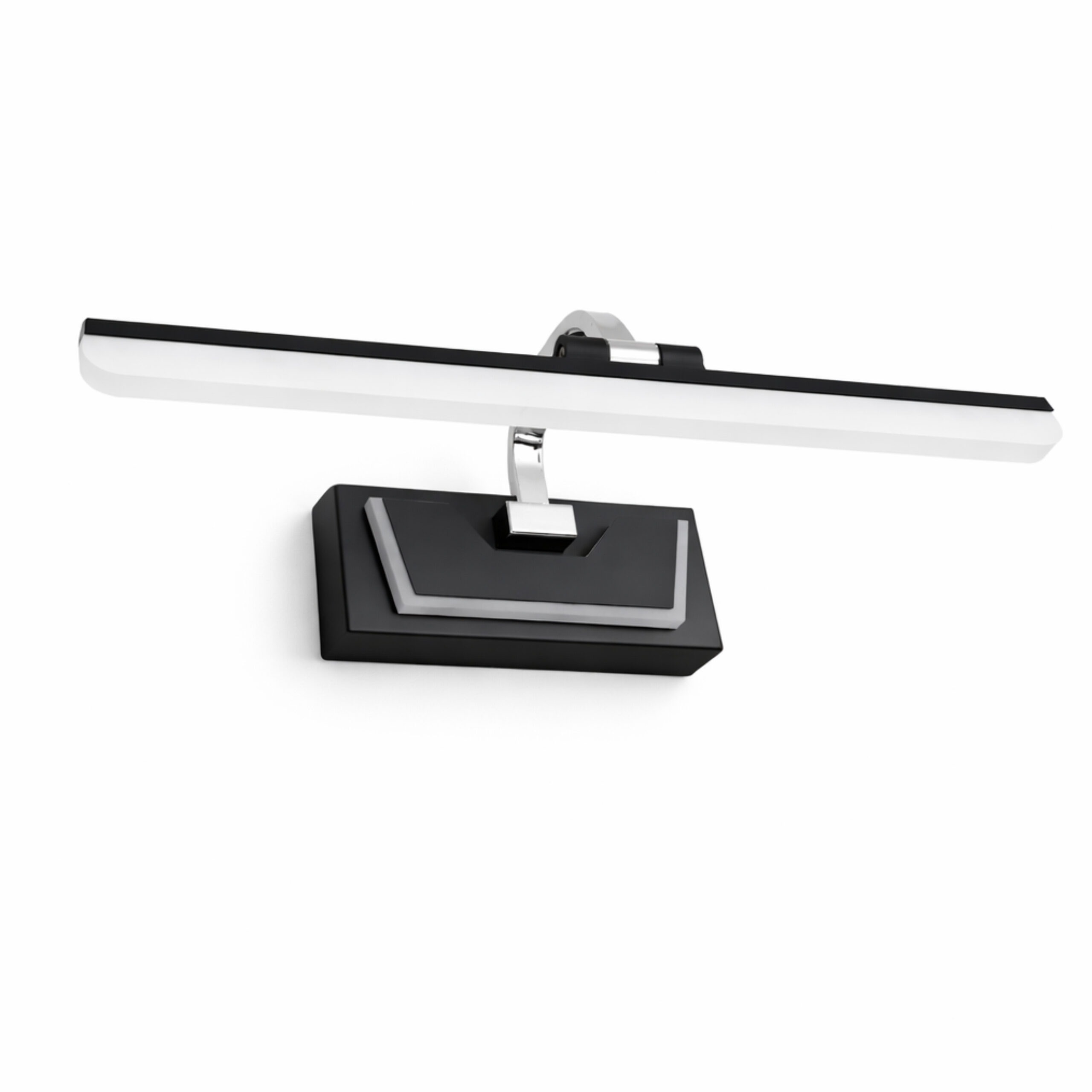 Alfriday 12W LED Mirror Front Light, CCT Tunable (3000K/4000K/6500K) Bathroom Wall Lamp, Modern Metal Picture Light, Sleek Black Vanity Lighting Fixture for Makeup, Bedroom, and Hallway (42cm)