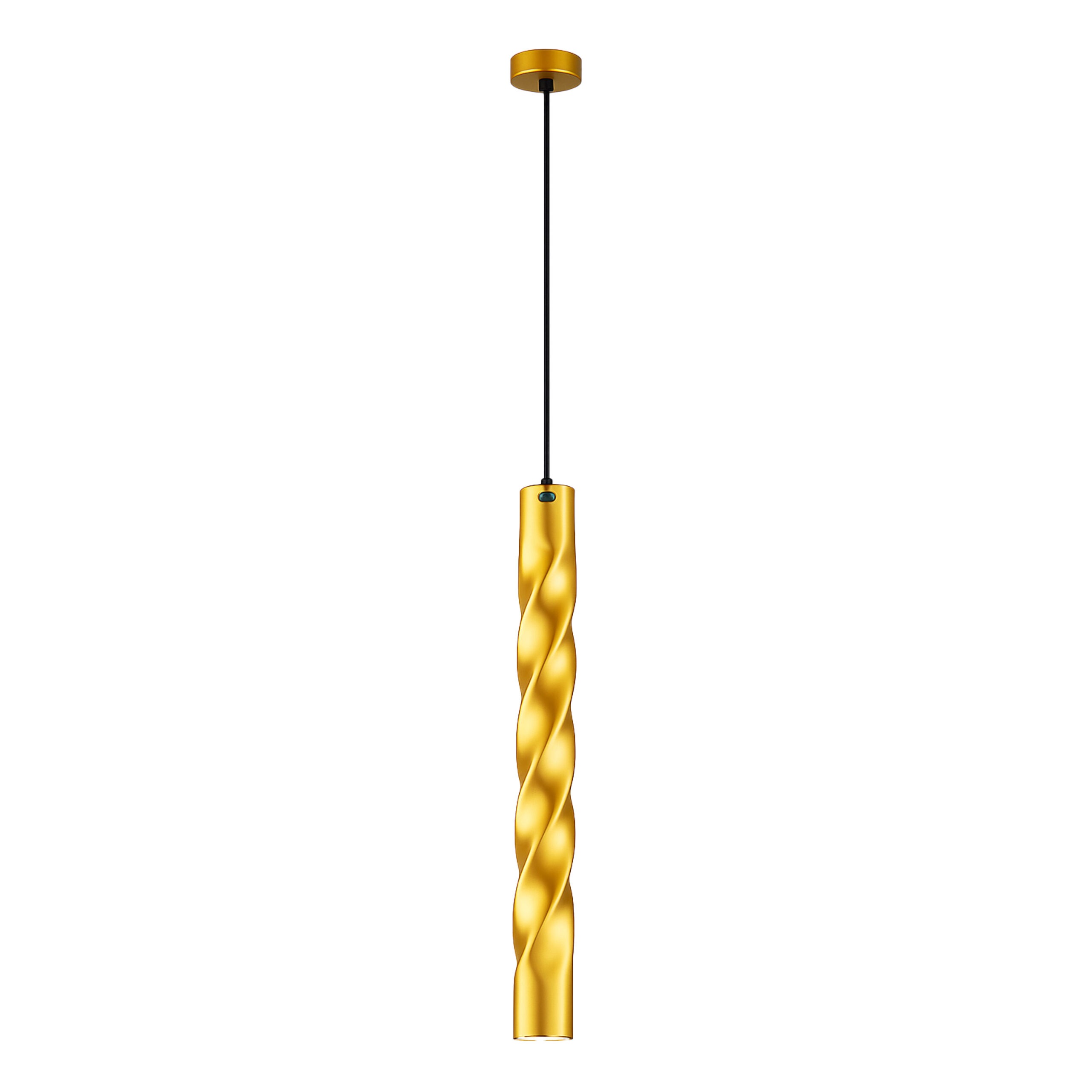 AI Friday Modern LED Pendant Light, Gold Twisted Design, 12W, 3000K Warm Glow, 2M Wire