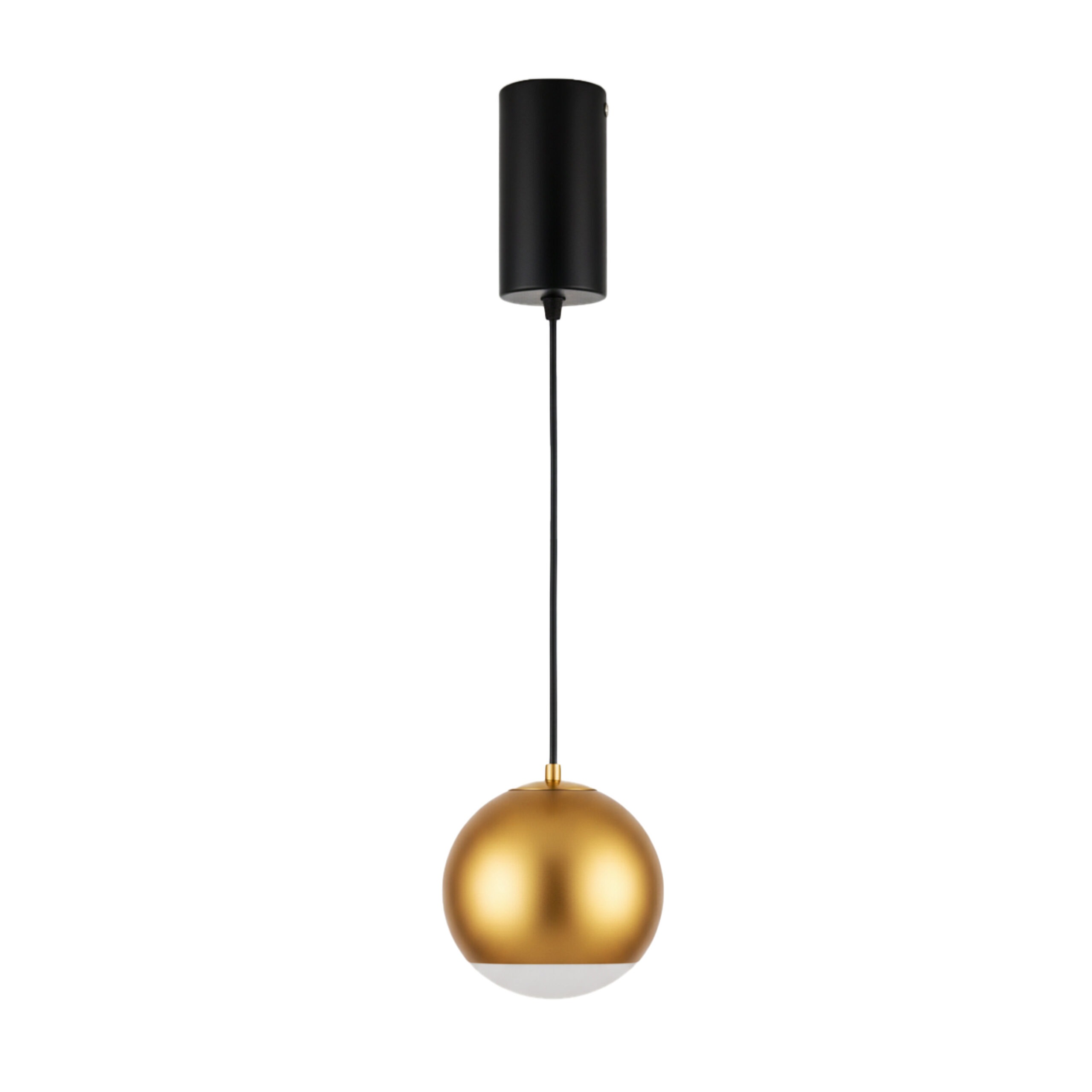 ALFRIDAY Pendant Light Globe, Brushed Gold Finish, 5W LED, Warm White 3000K