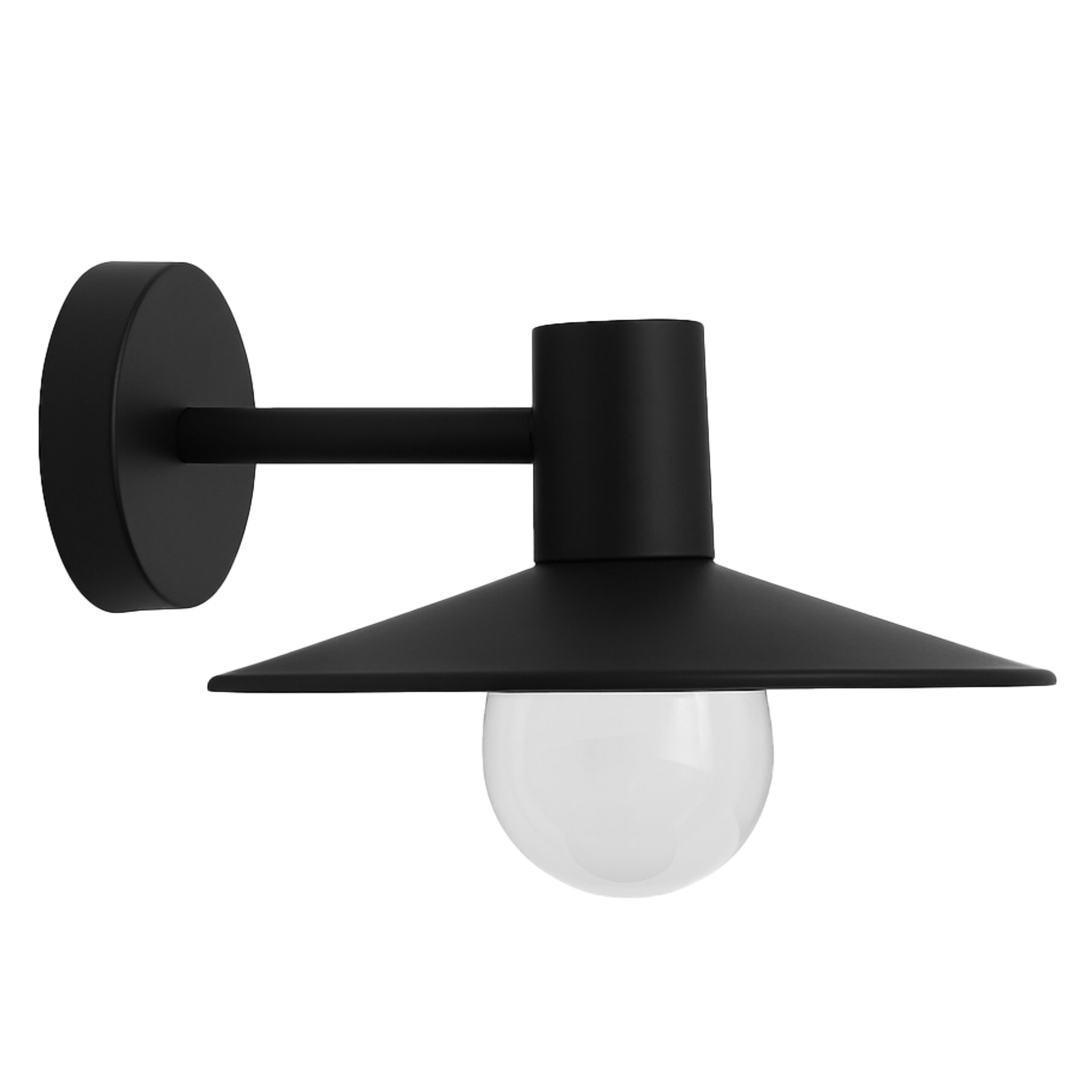 ALFRIDAY Modern Wall Light Fixture, Black Metal, E27 Socket, IP67 Waterproof, Heat Resistant, 34cm Length, Heavy Duty Outdoor Sconce