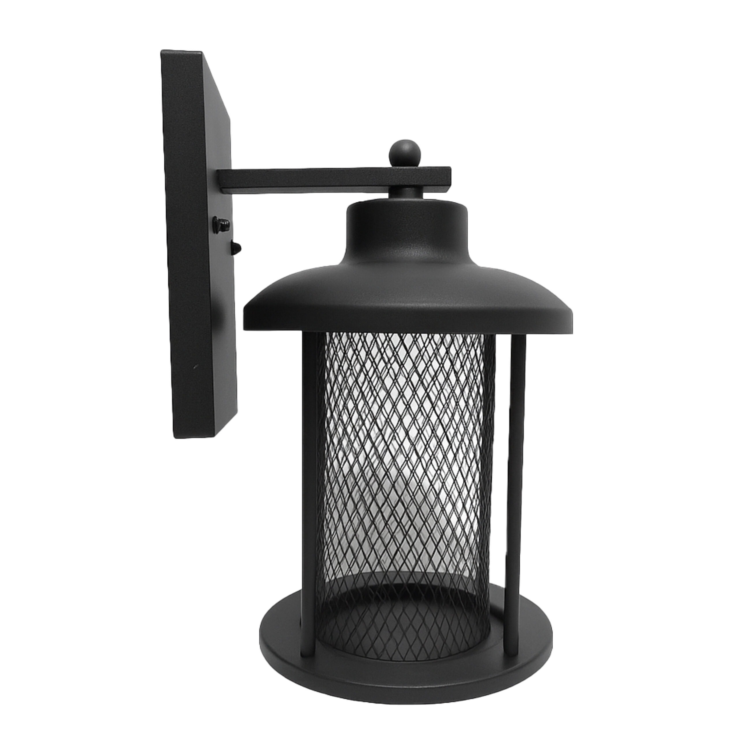 ALFRIDAY Outdoor Wall Lantern, IP67 Waterproof, Metal Mesh Shade, E27 Holder, Matte Black, Heavy Duty Construction, Classic Style, Heat Resistant