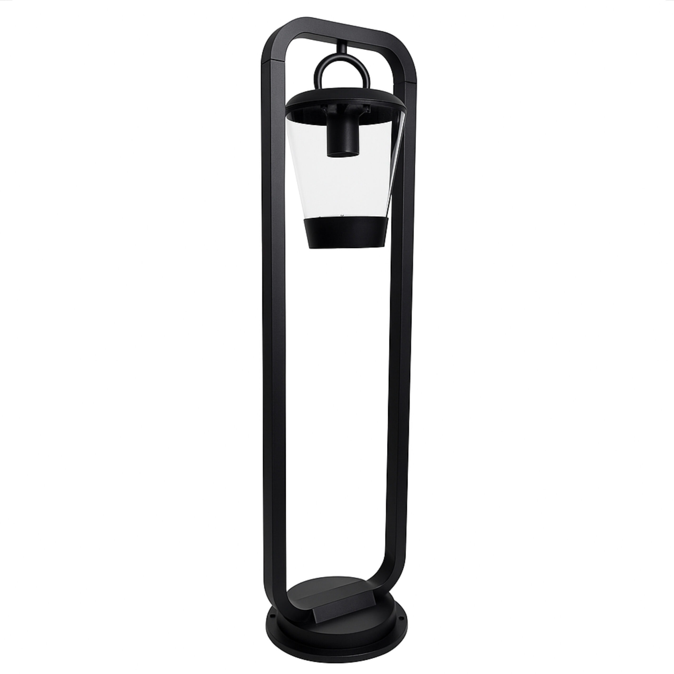 ALFRIDAY Outdoor Garden Bollard Lamp E27 Holder IP65 Matte Black, Modern Landscape Path Light