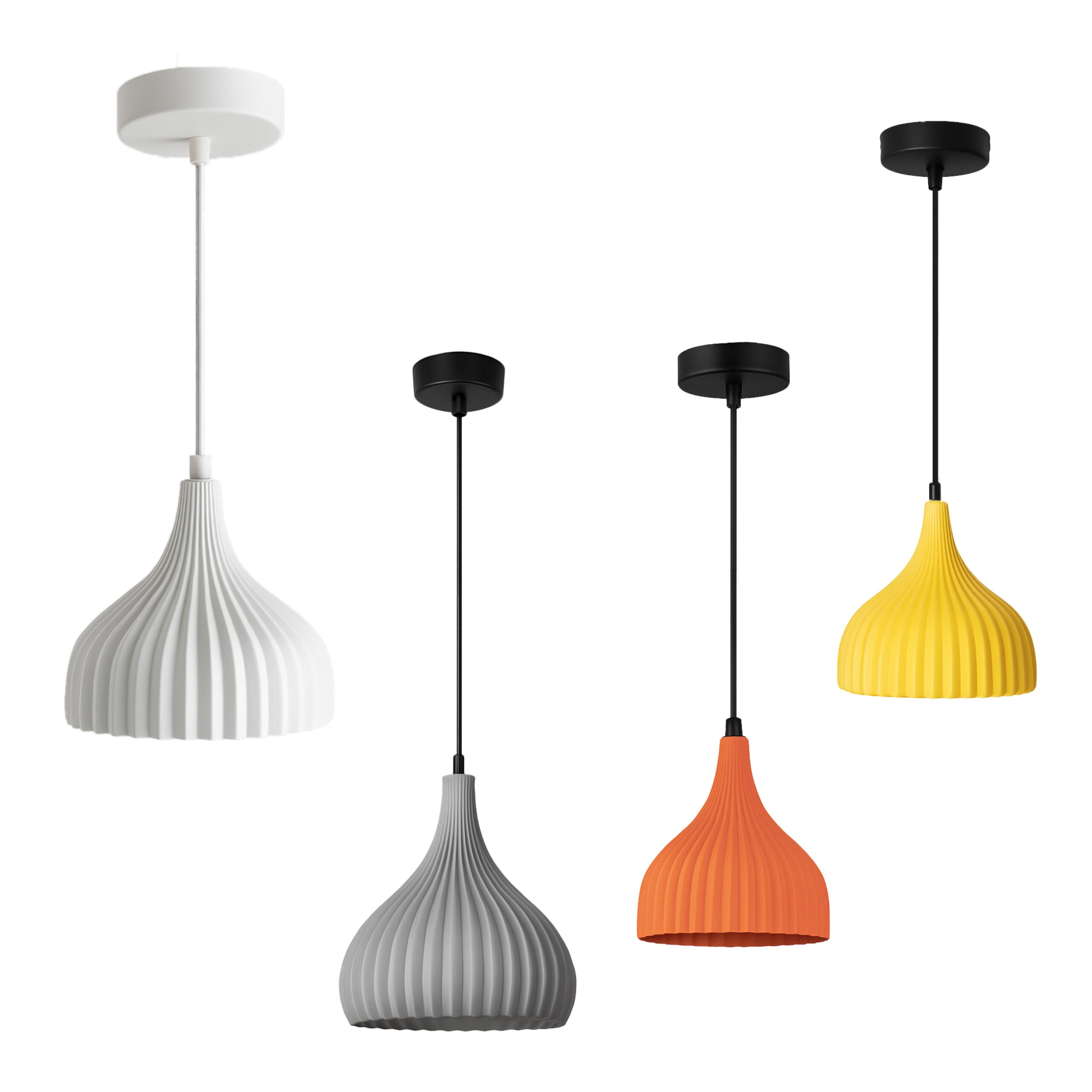 ALFRIDAY Pendant Light, E27 Base, 2M Adjustable Cord, Marble-Effect Dome Shade, 17 x 19 cm