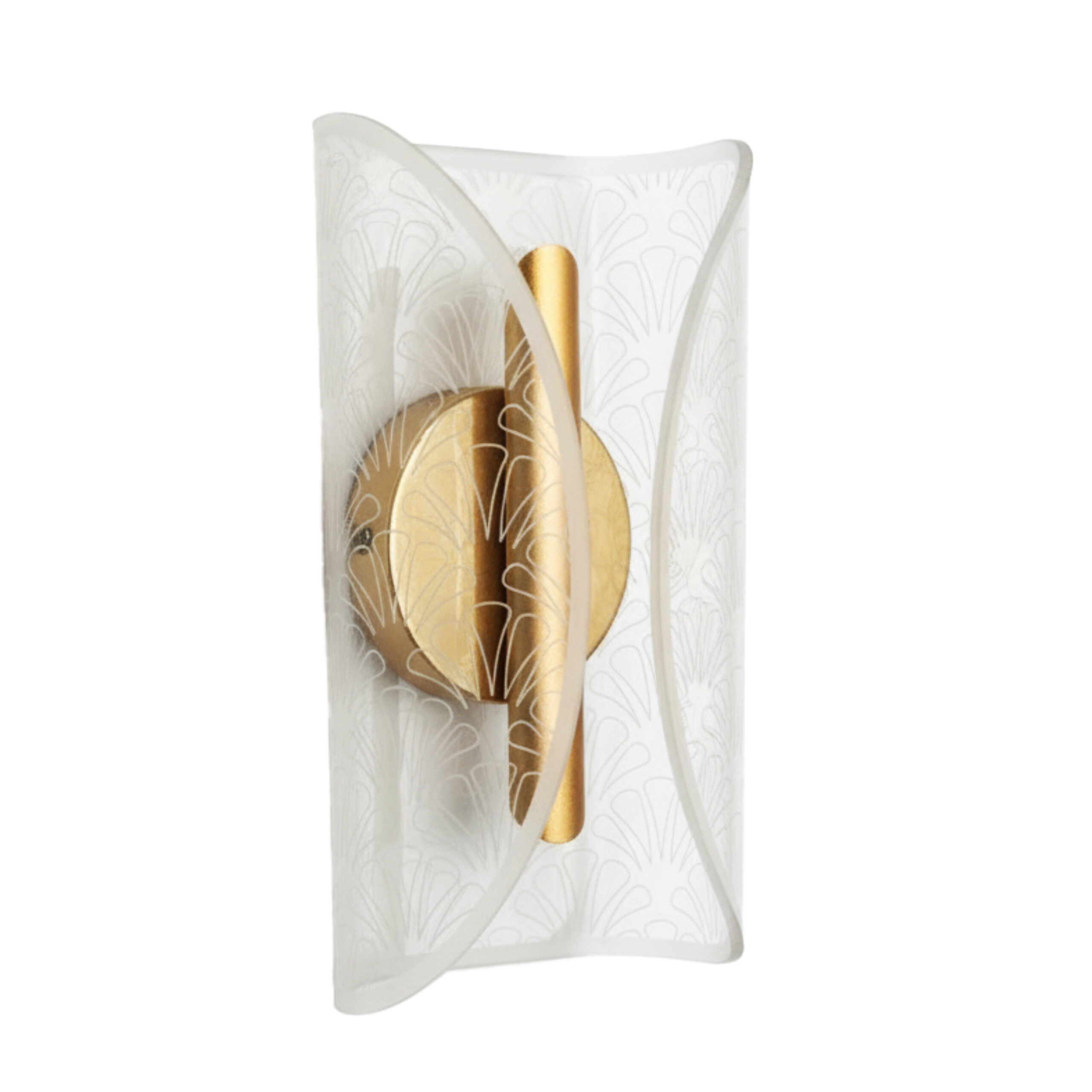 ALFRIDAY Wall Sconce, 7W LED CCT Tunable 3000K-6500K, Glass Shade with Gold Metal Housing