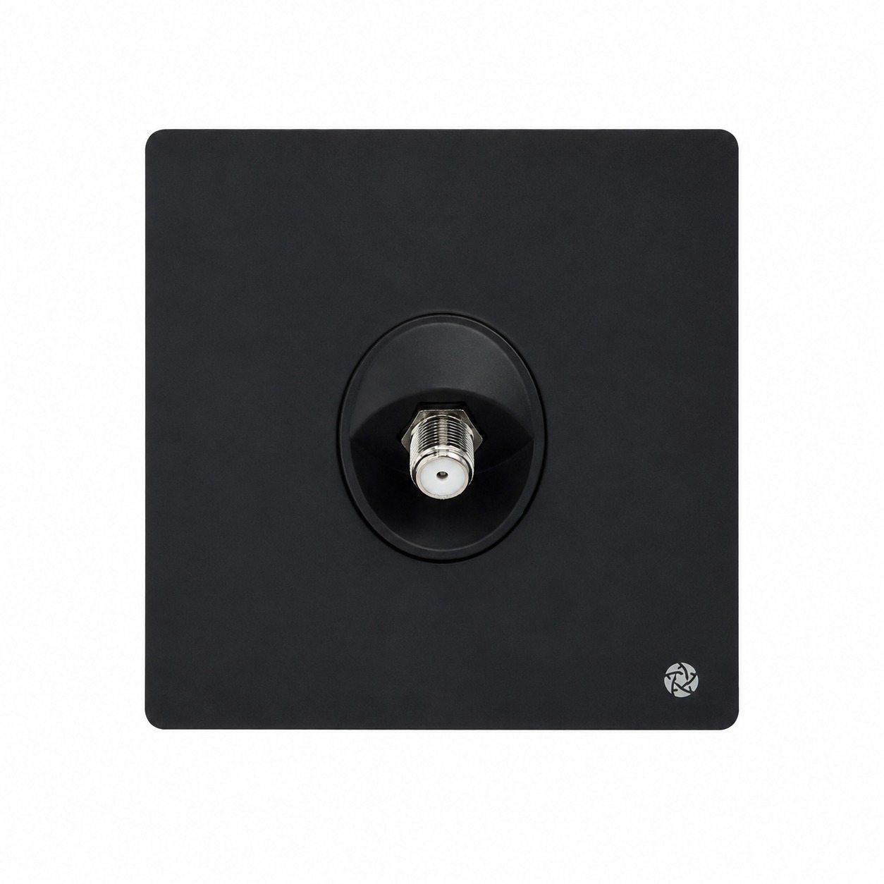 Alfriday Matte Black/White Satellite Wall Socket – Luxury F-Type Coaxial TV Connector Plate for Home Cinema, Satellite Receiver & Cable TV – Sleek Minimalist Design