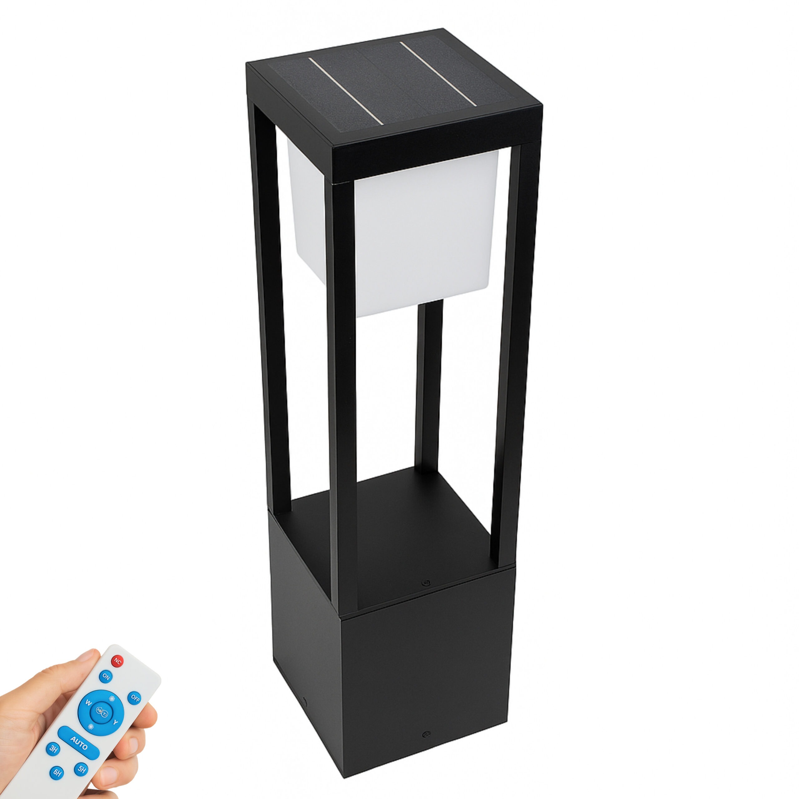 ALFRIDAY Solar Bollard Light - Outdoor 5W LED, Remote-Controlled 3-Color CCT - ALF-ZY-TYN-CP1501-60