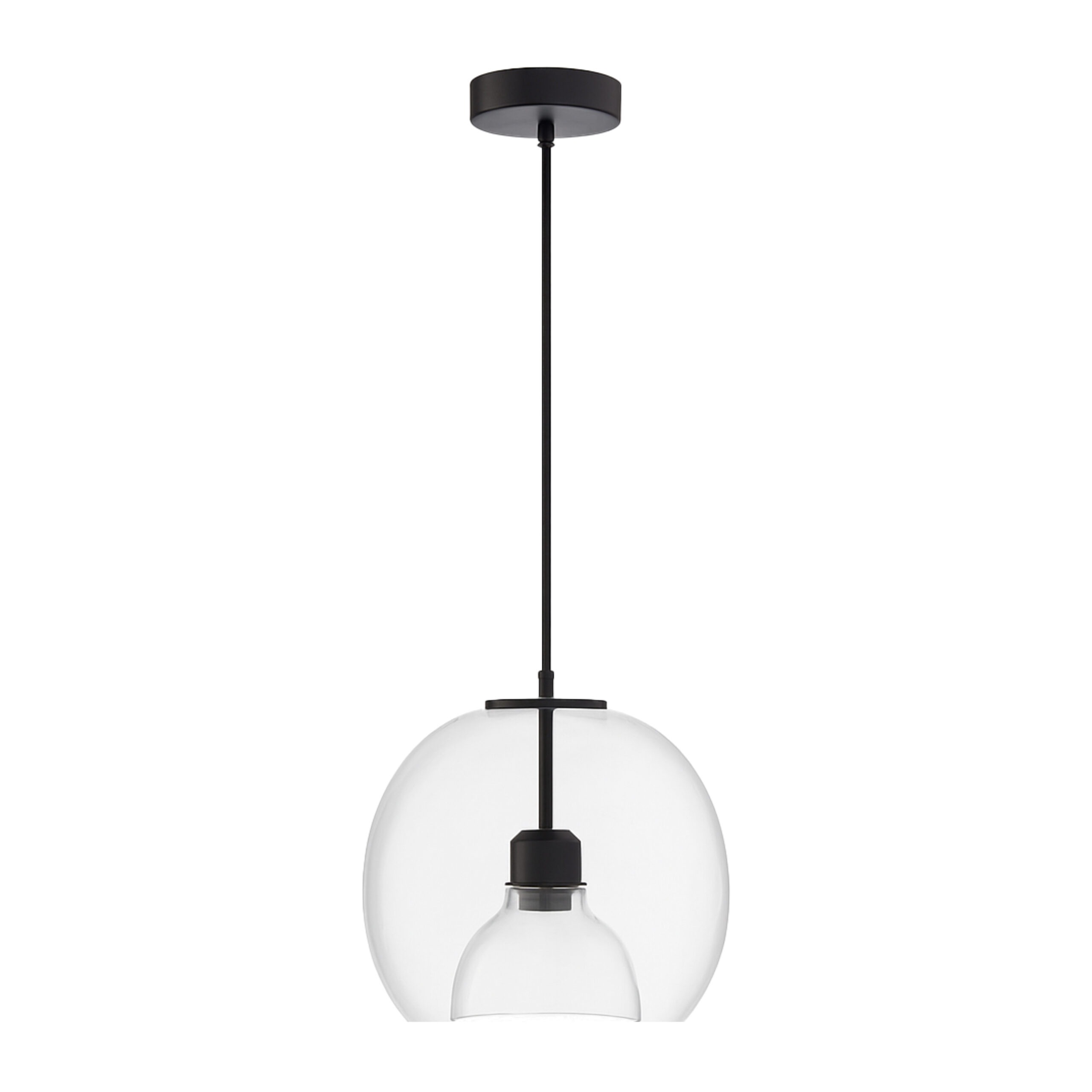 ALFRIDAY Modern Glass Globe Pendant Light – Clear Glass Hanging Ceiling Fixture - ALF-ZY- G250230-QC