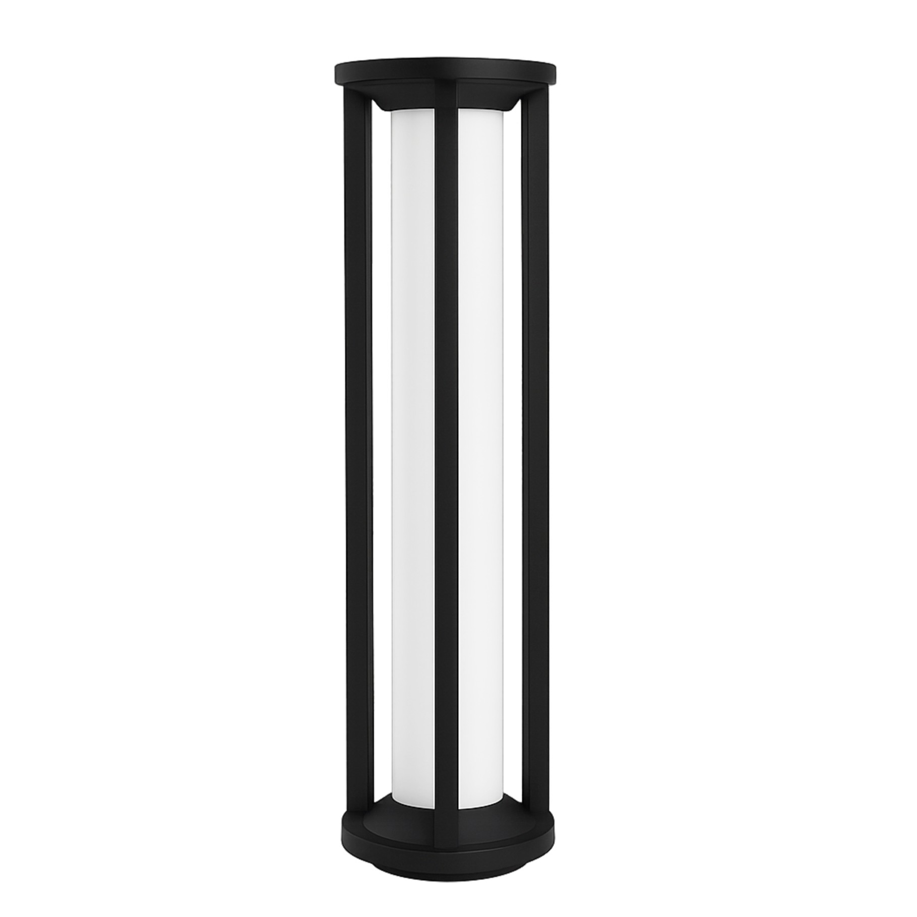 ALFRIDAY Modern LED Bollard Light - 56W Integrated, IP65 Outdoor Pathway Bollard - ALF-WT-968-H700-R-56W-BK-WW