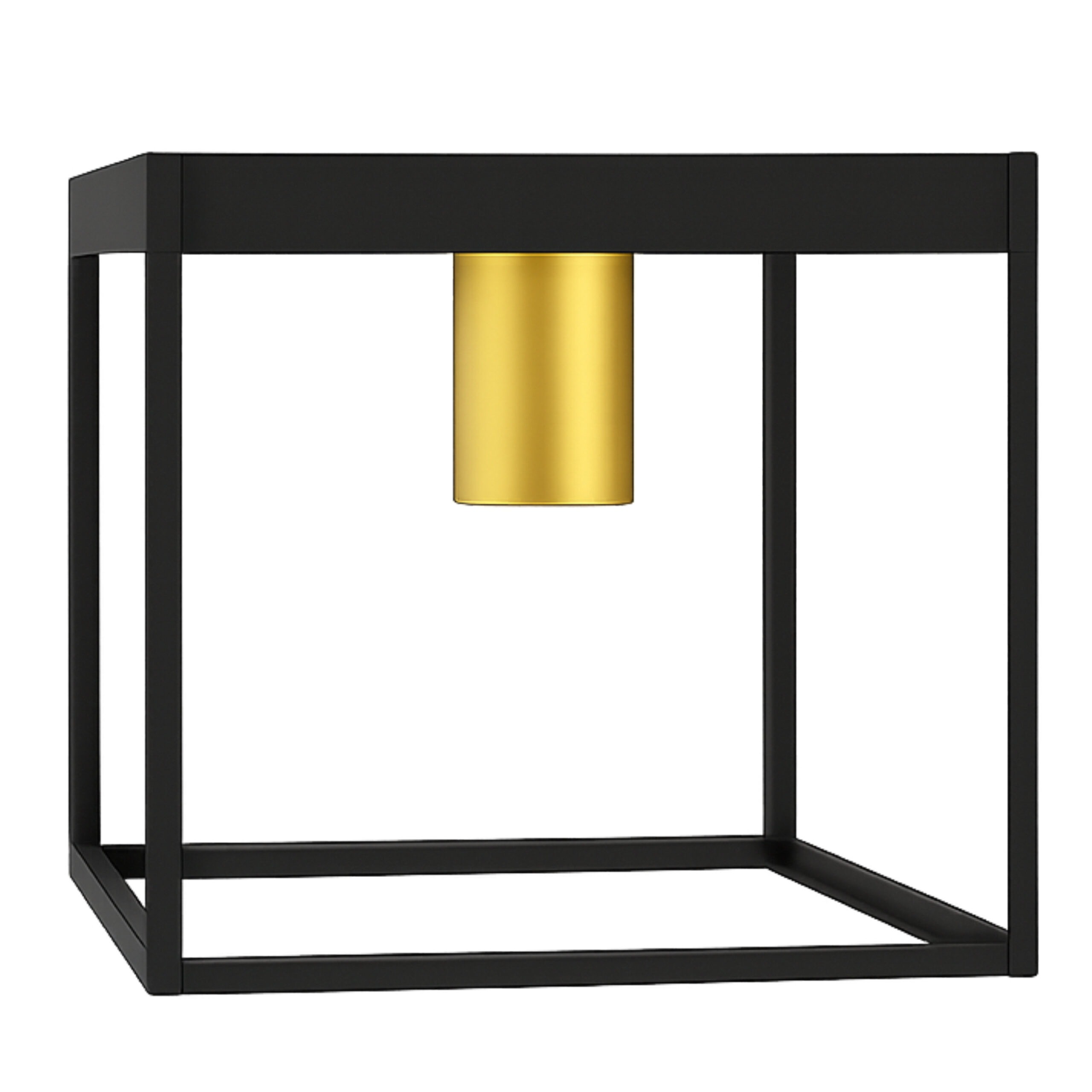 ALFRIDAY Modern Cube Ceiling Light Fixture, Matte Black Metal Frame, E27 Socket Holder, Contemporary Minimalist Design, Surface Mount Indoor Light - ALF-ZC-HE-30780C01