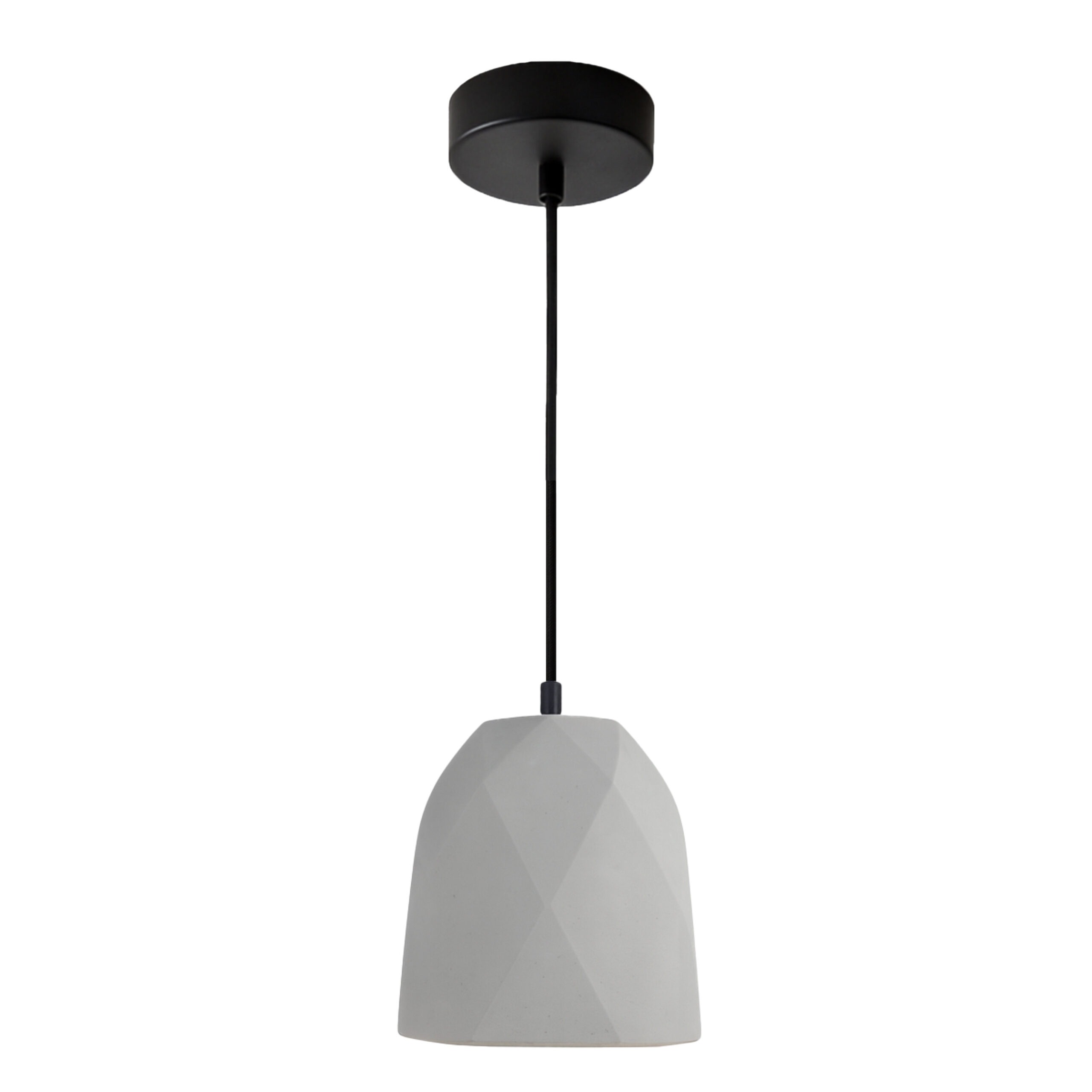 Alfriday Concrete Pendant Light, Modern Geometric Cement Hanging Light Fixture with 2M Cord, Nordiac Industrial Ceiling Light with E27 Base Holder - ALF-CN-KT6712
