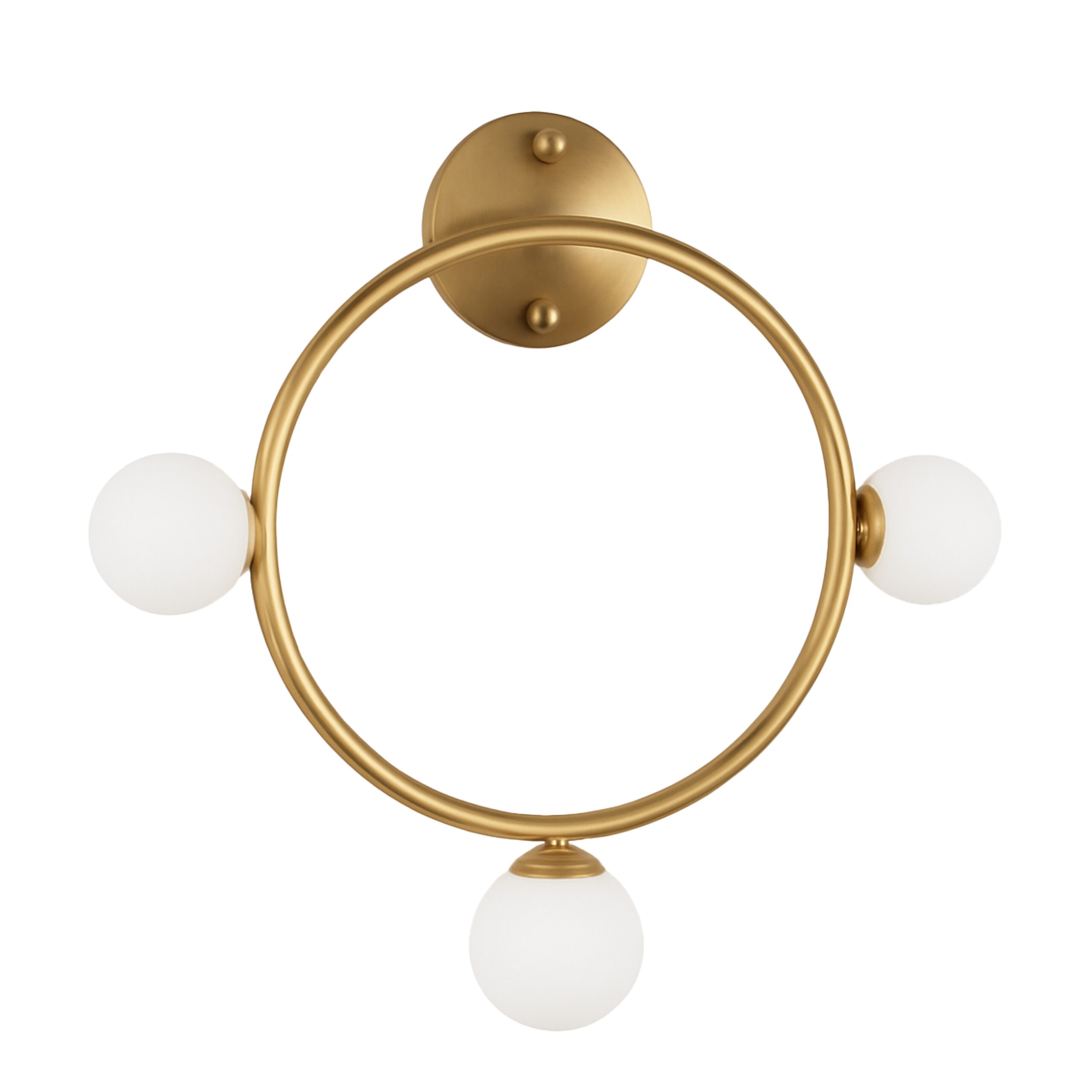 Alfriday Modern Circular Wall Sconce – Brushed Brass Gold Finish Wall Light Fixture – Mid-Century Minimalist Globe Sconce - ALF-ZY-BD1703-C