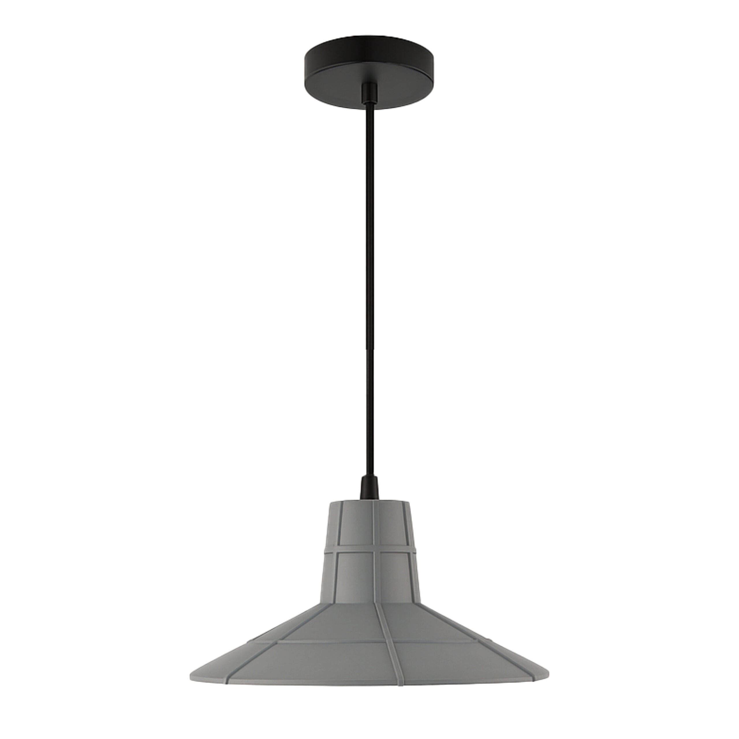 ALFRIDAY Industrial Pendant Light, Metal Shade with E27 Holder, 31cm Wide Matte Grey Lamp - ALF-CN-KT6003D